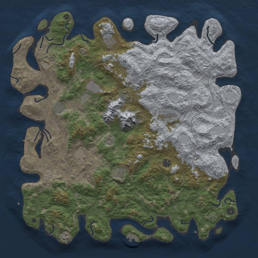 Rust Map: Procedural Map, Size: 5000, Seed: 6780235, 17 Monuments