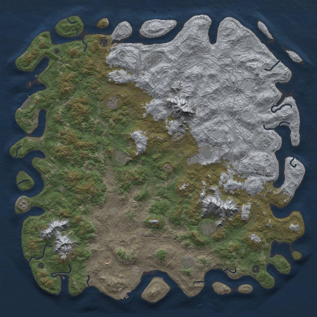 Rust Map: Procedural Map, Size: 6000, Seed: 1649786, 20 Monuments