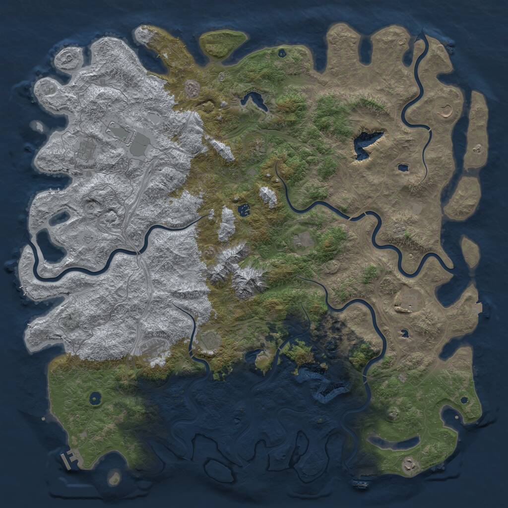 Rust Map: Procedural Map, Size: 6000, Seed: 65866015, 17 Monuments