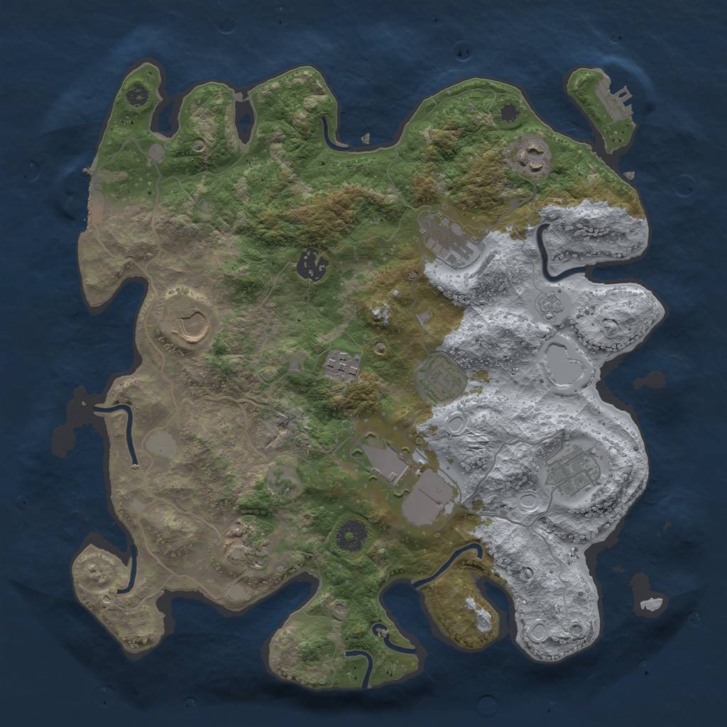 Rust Map: Procedural Map, Size: 3500, Seed: 1777788, 15 Monuments