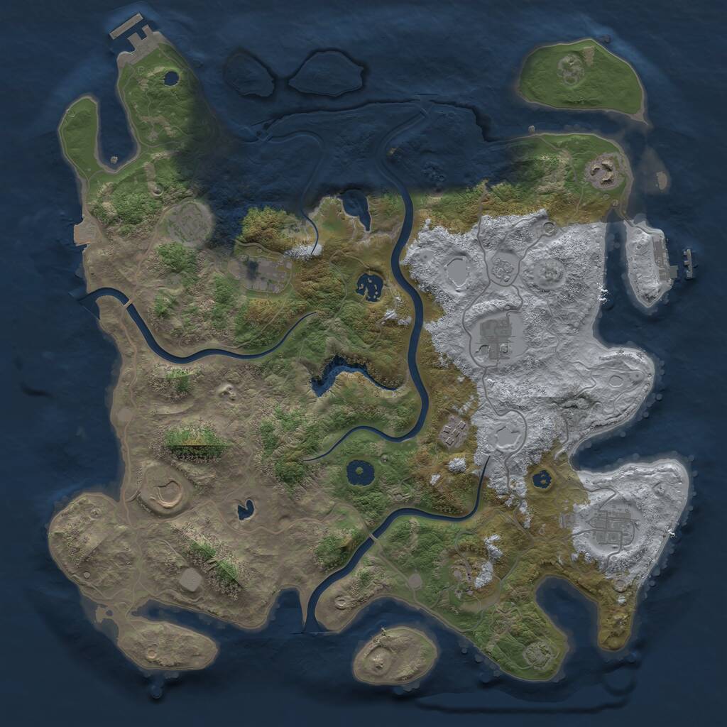 Rust Map: Procedural Map, Size: 4000, Seed: 939834, 15 Monuments