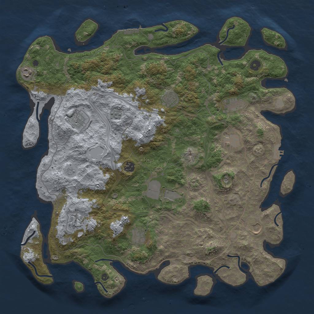 Rust Map: Procedural Map, Size: 4500, Seed: 2010261165, 20 Monuments