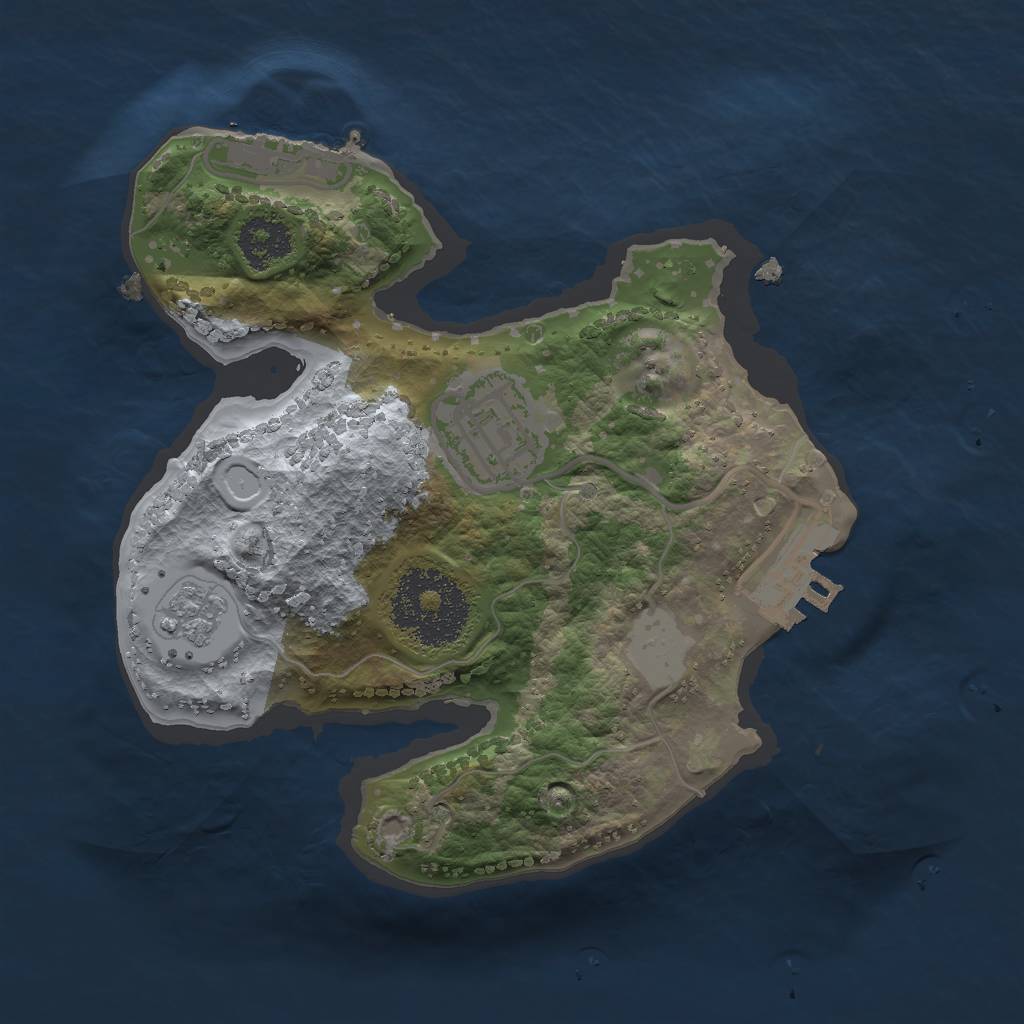 Rust Map: Procedural Map, Size: 2000, Seed: 53258, 9 Monuments