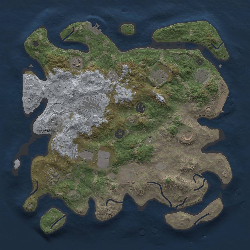Rust Map: Procedural Map, Size: 3750, Seed: 750000, 17 Monuments