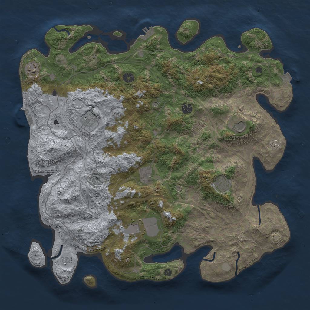 Rust Map: Procedural Map, Size: 4250, Seed: 6973, 16 Monuments