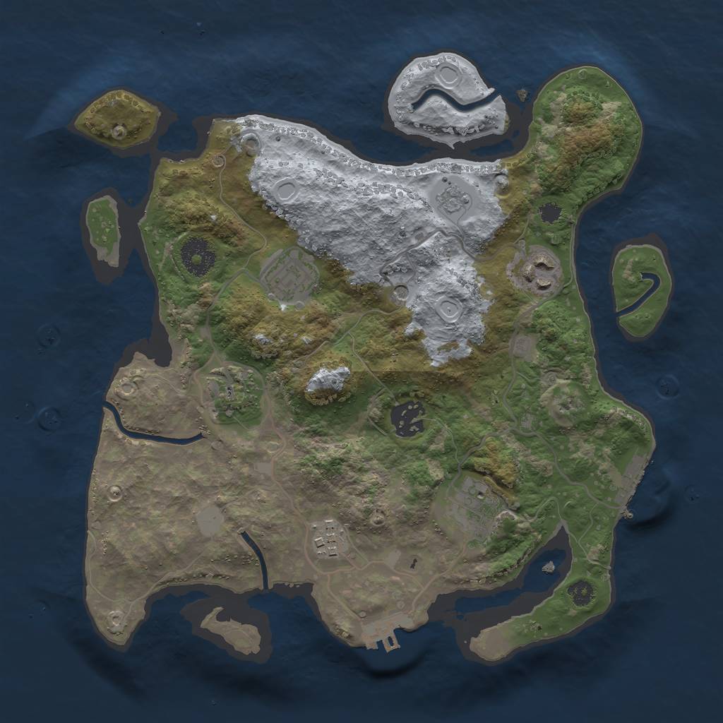 Rust Map: Procedural Map, Size: 3000, Seed: 3210458, 13 Monuments