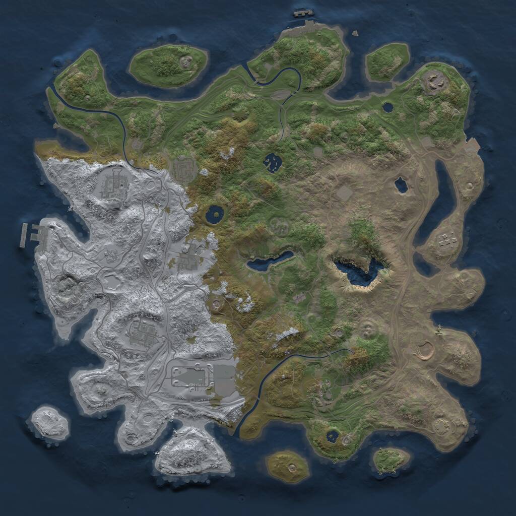 Rust Map: Procedural Map, Size: 4250, Seed: 60000, 16 Monuments