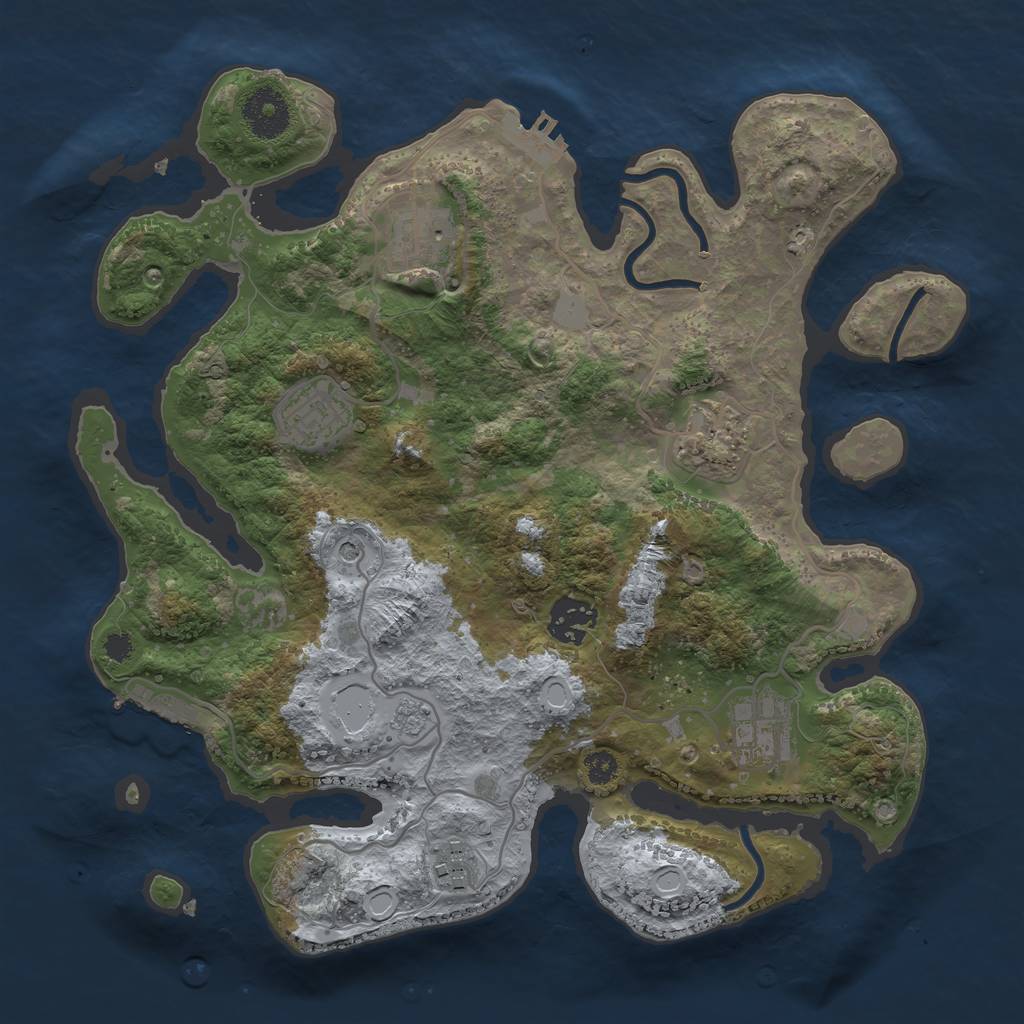 Rust Map: Procedural Map, Size: 3200, Seed: 111566244, 15 Monuments