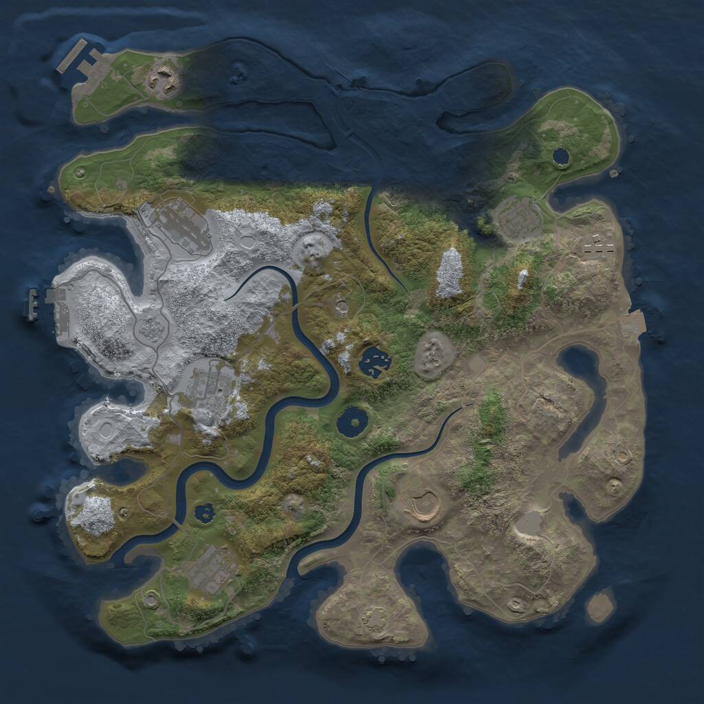 Rust Map: Procedural Map, Size: 3500, Seed: 26819705, 14 Monuments