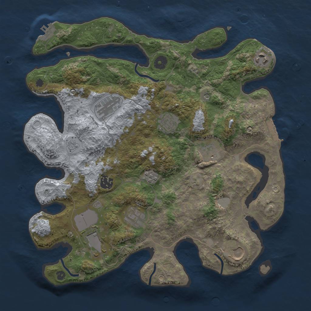 Rust Map: Procedural Map, Size: 3500, Seed: 26819705, 18 Monuments