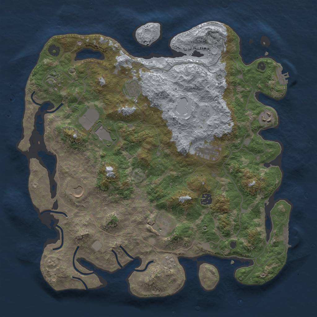 Rust Map: Procedural Map, Size: 4000, Seed: 468416, 18 Monuments