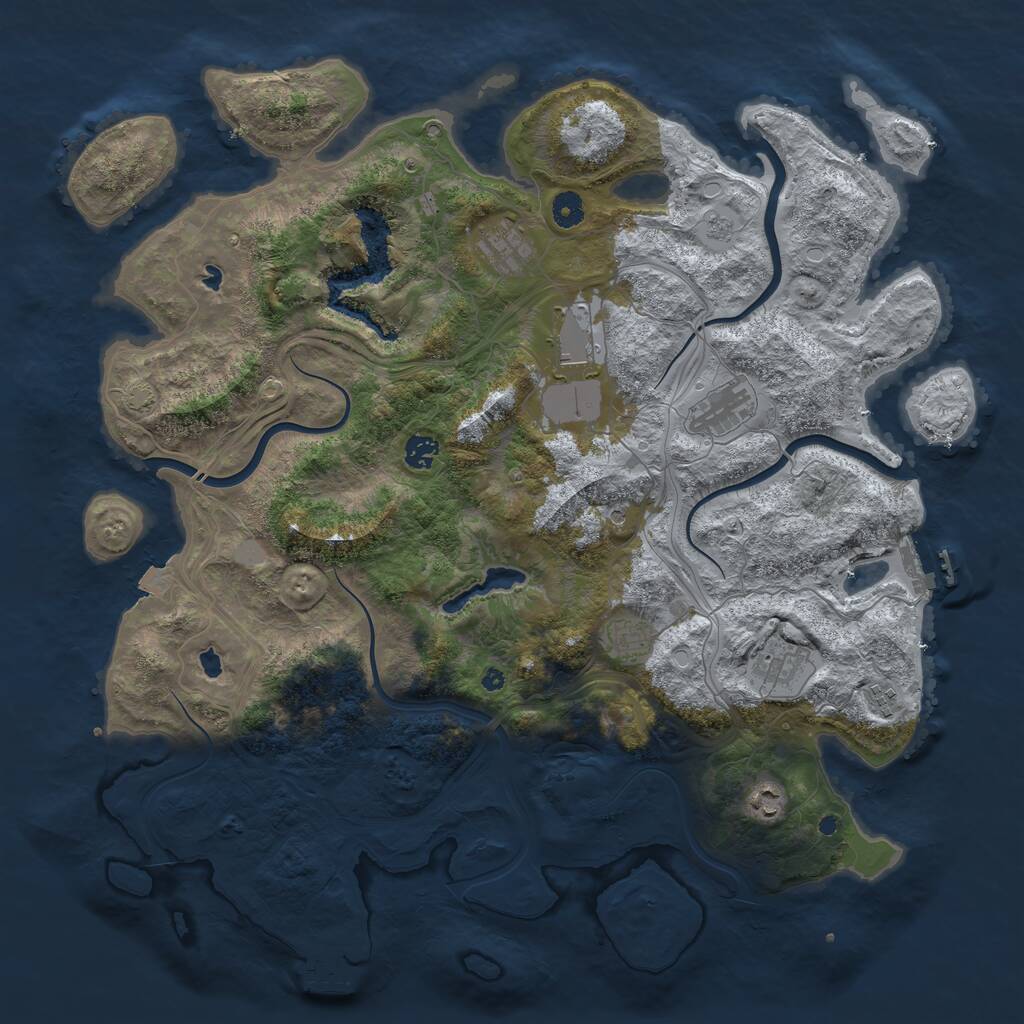 Rust Map: Procedural Map, Size: 4500, Seed: 1854385, 14 Monuments