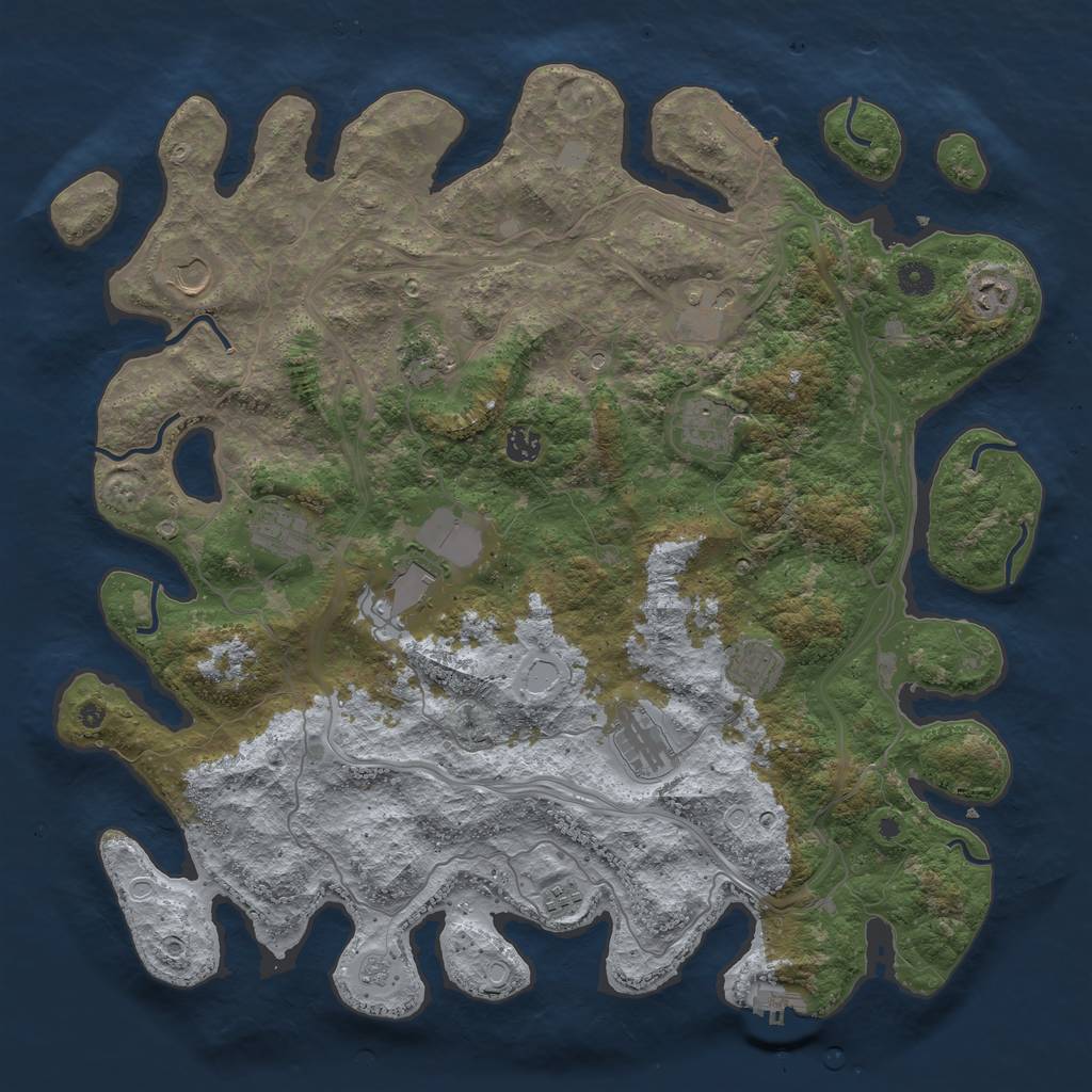 Rust Map: Procedural Map, Size: 4500, Seed: 199, 20 Monuments