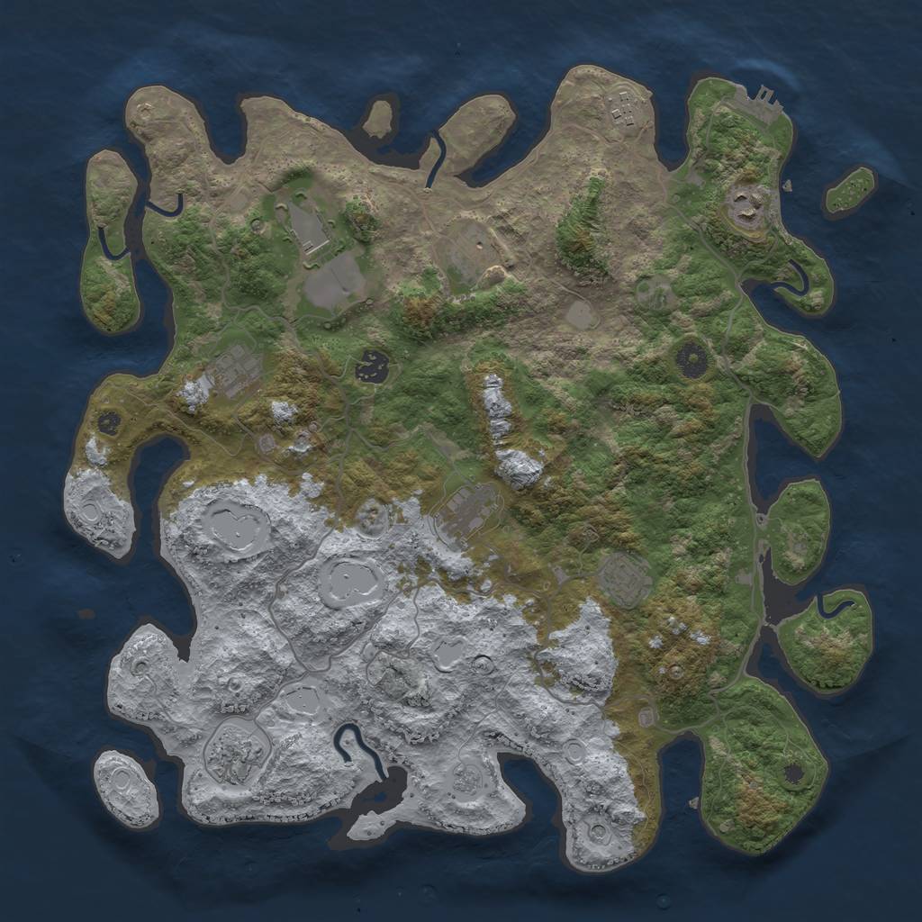 Rust Map: Procedural Map, Size: 4100, Seed: 11230, 17 Monuments