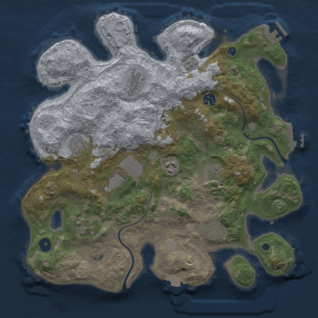 Rust Map: Procedural Map, Size: 3700, Seed: 184356880, 15 Monuments