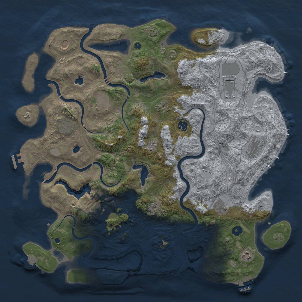 Rust Map: Procedural Map, Size: 4500, Seed: 1655196795, 17 Monuments