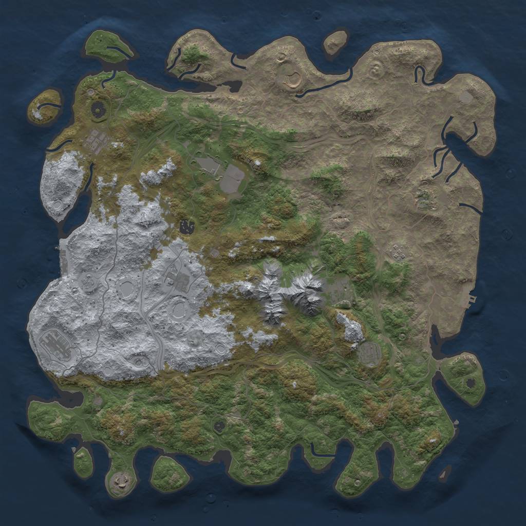 Rust Map: Procedural Map, Size: 5000, Seed: 648256, 20 Monuments