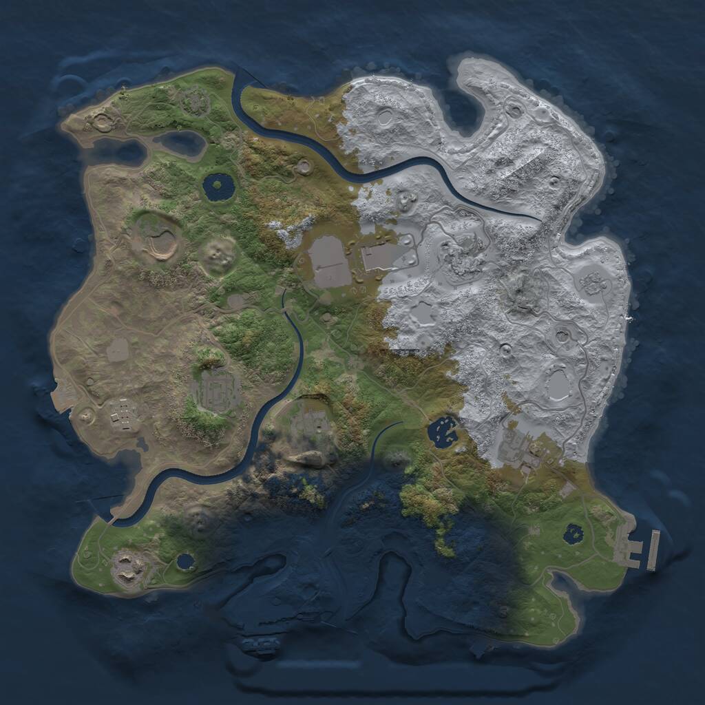 Rust Map: Procedural Map, Size: 3500, Seed: 579159012, 15 Monuments