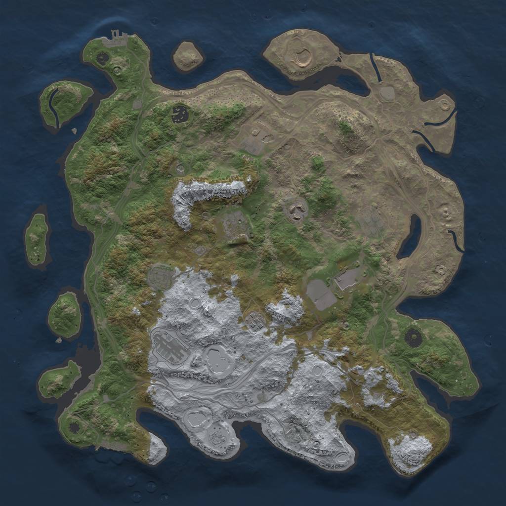 Rust Map: Procedural Map, Size: 4250, Seed: 611825239, 17 Monuments