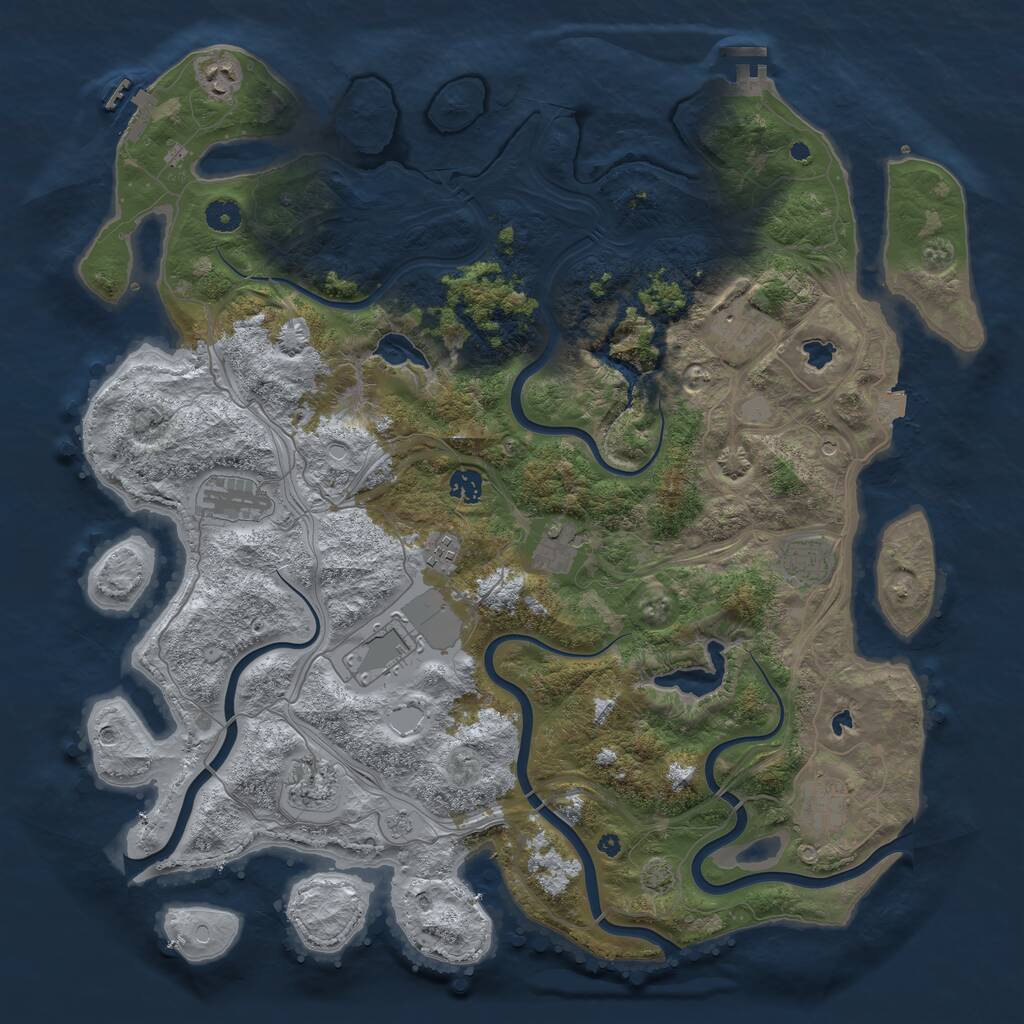 Rust Map: Procedural Map, Size: 4500, Seed: 125630165, 16 Monuments