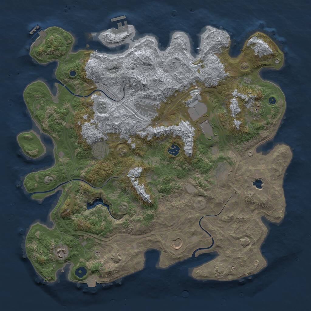 Rust Map: Procedural Map, Size: 4250, Seed: 97878411, 15 Monuments