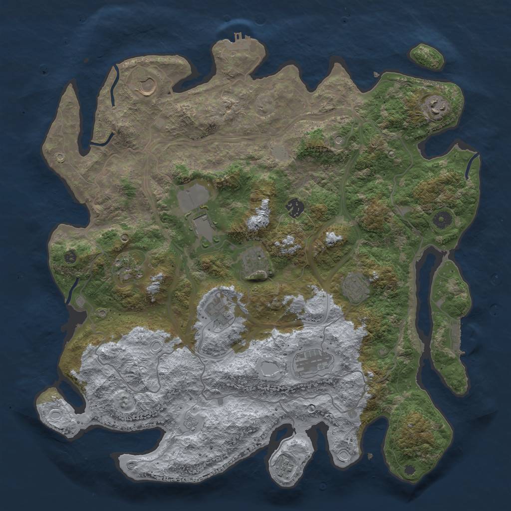 Rust Map: Procedural Map, Size: 4250, Seed: 212213, 17 Monuments