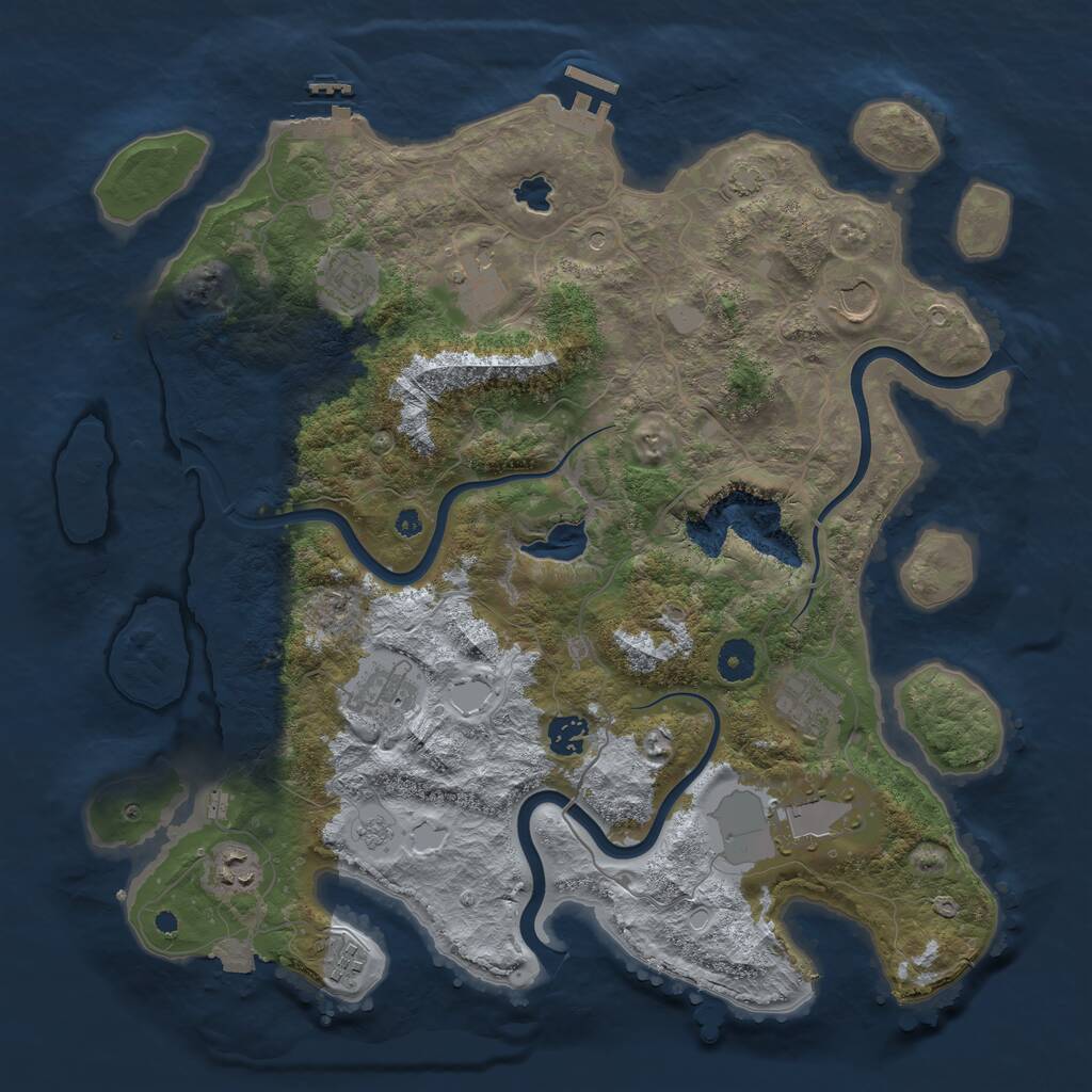 Rust Map: Procedural Map, Size: 4000, Seed: 611825239, 15 Monuments