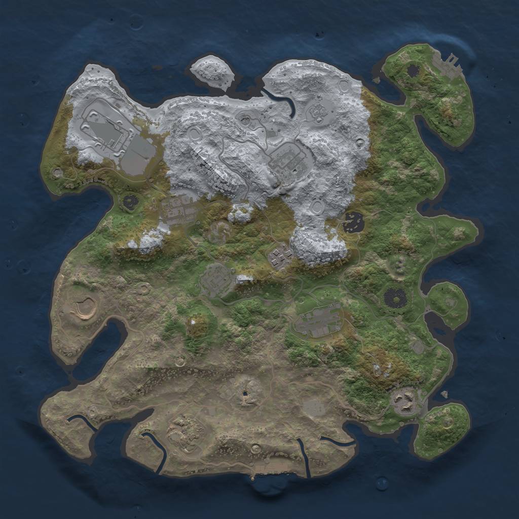 Rust Map: Procedural Map, Size: 3500, Seed: 501276909, 19 Monuments