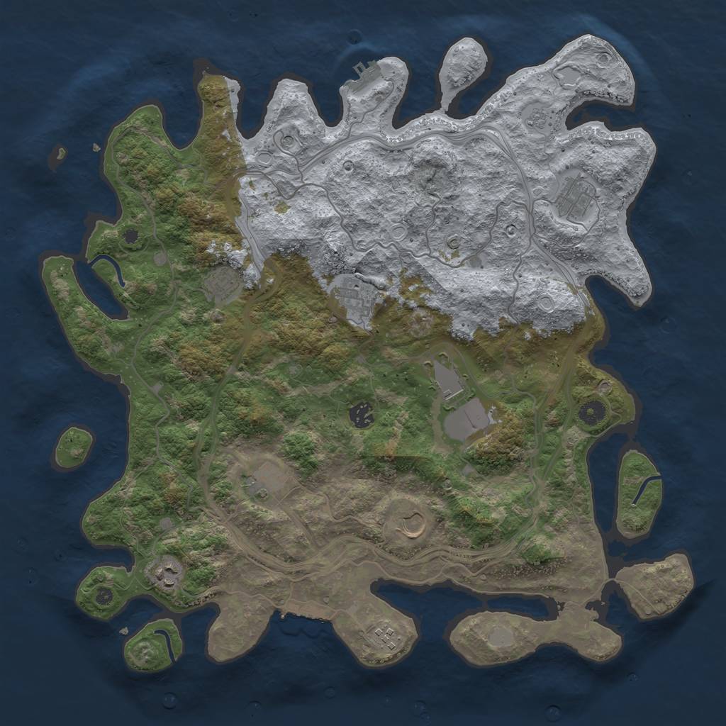 Rust Map: Procedural Map, Size: 4300, Seed: 1984258, 18 Monuments