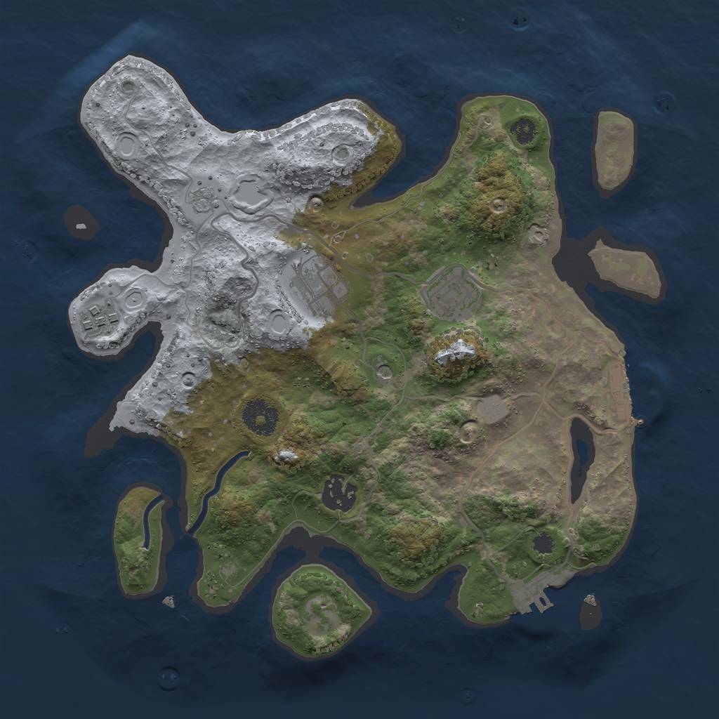 Rust Map: Procedural Map, Size: 3000, Seed: 4418313, 13 Monuments