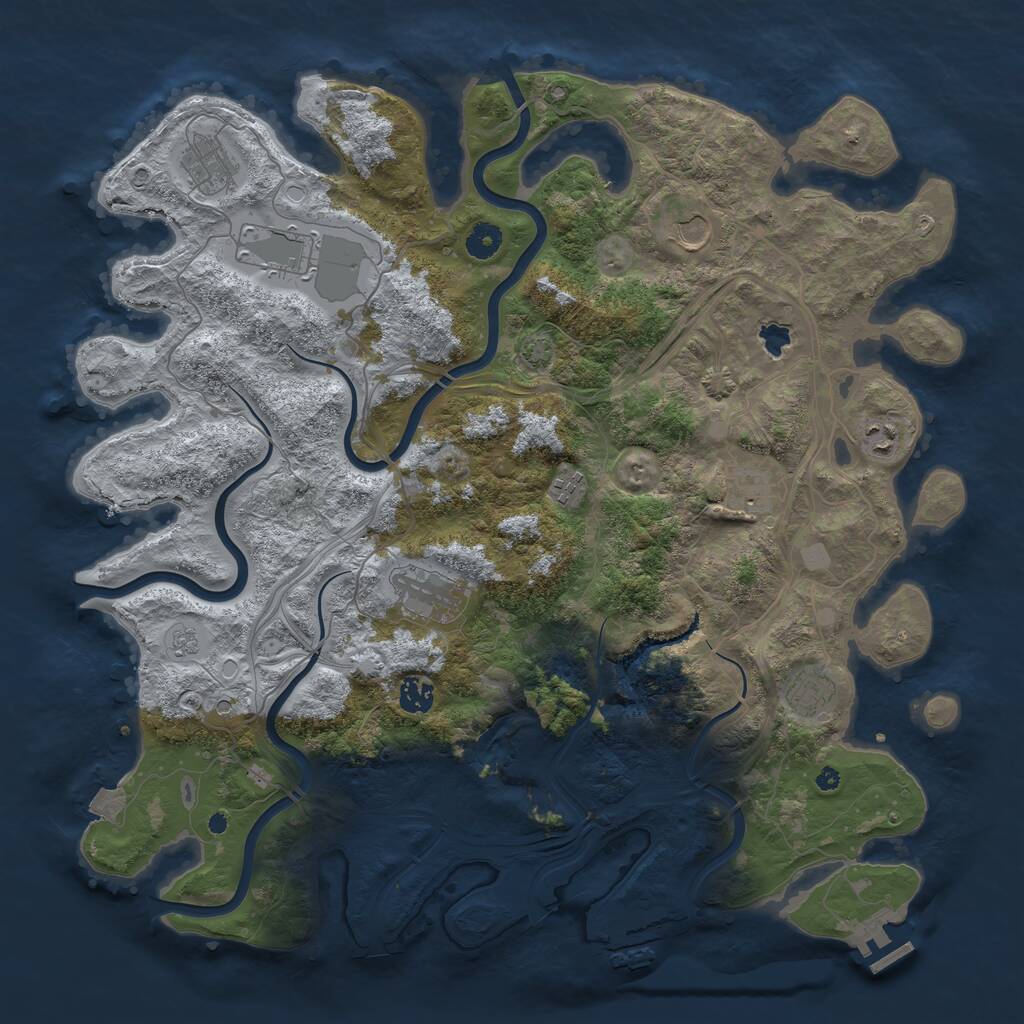 Rust Map: Procedural Map, Size: 4300, Seed: 2501338, 15 Monuments