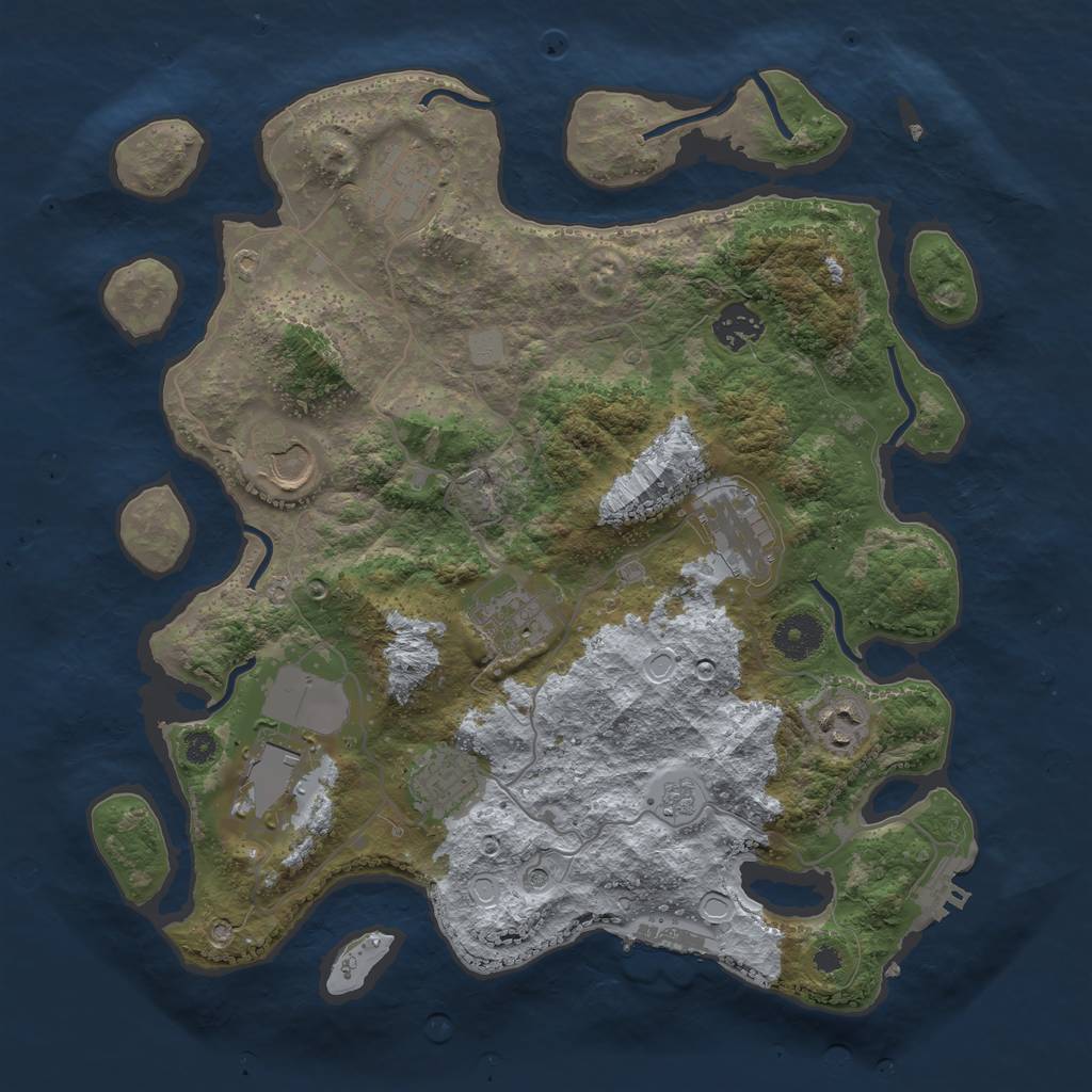 Rust Map: Procedural Map, Size: 3500, Seed: 1526839303, 17 Monuments