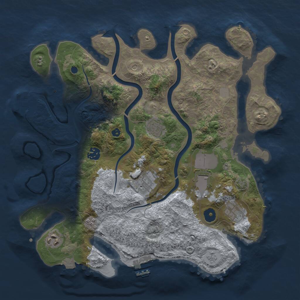 Rust Map: Procedural Map, Size: 3500, Seed: 1285964251, 13 Monuments