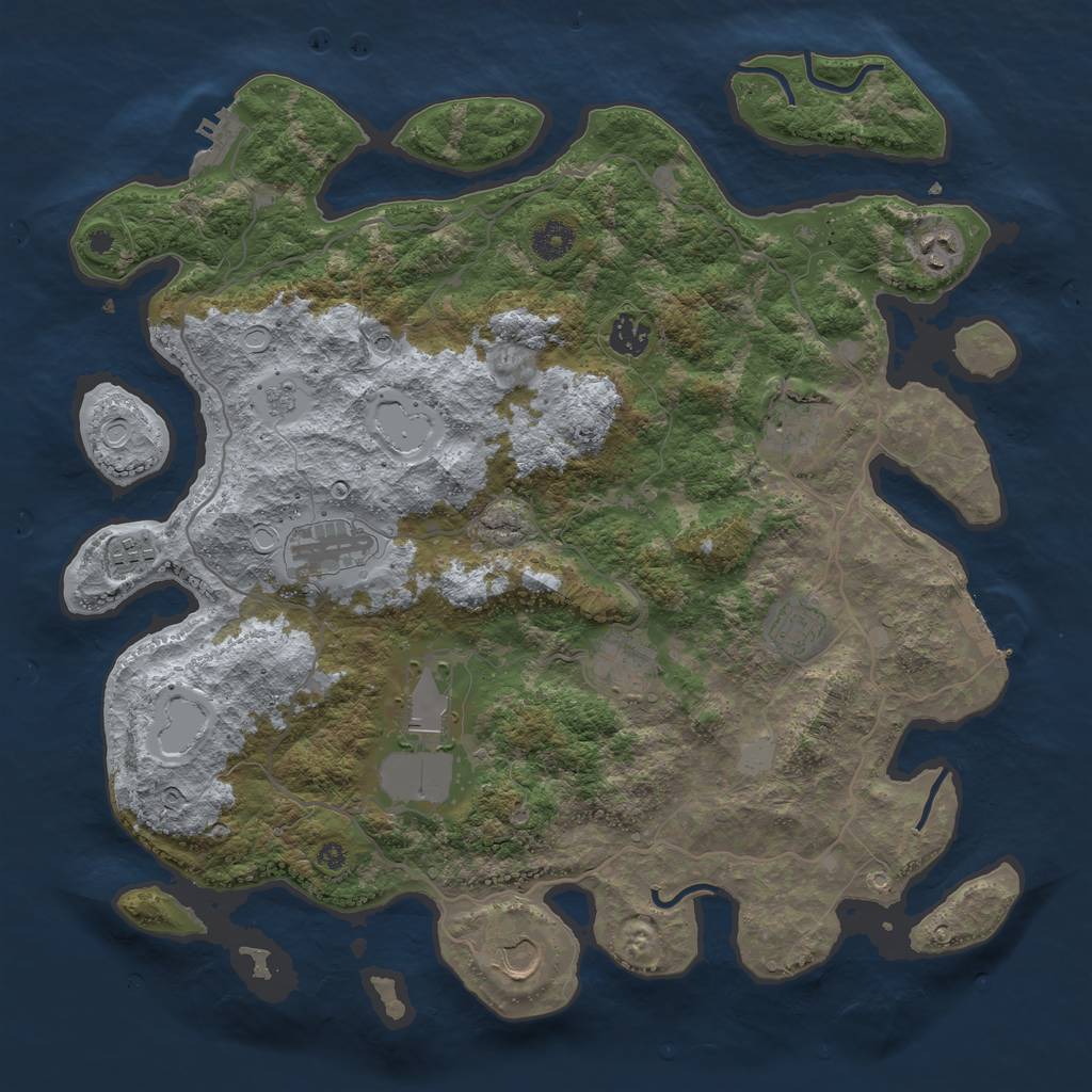 Rust Map: Procedural Map, Size: 4000, Seed: 11040522, 18 Monuments