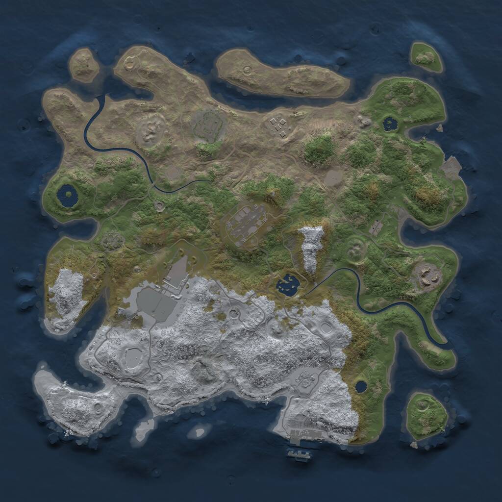 Rust Map: Procedural Map, Size: 3500, Seed: 1667, 11 Monuments