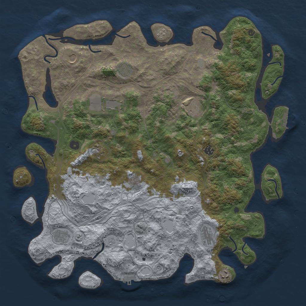 Rust Map: Procedural Map, Size: 4800, Seed: 658177696, 20 Monuments