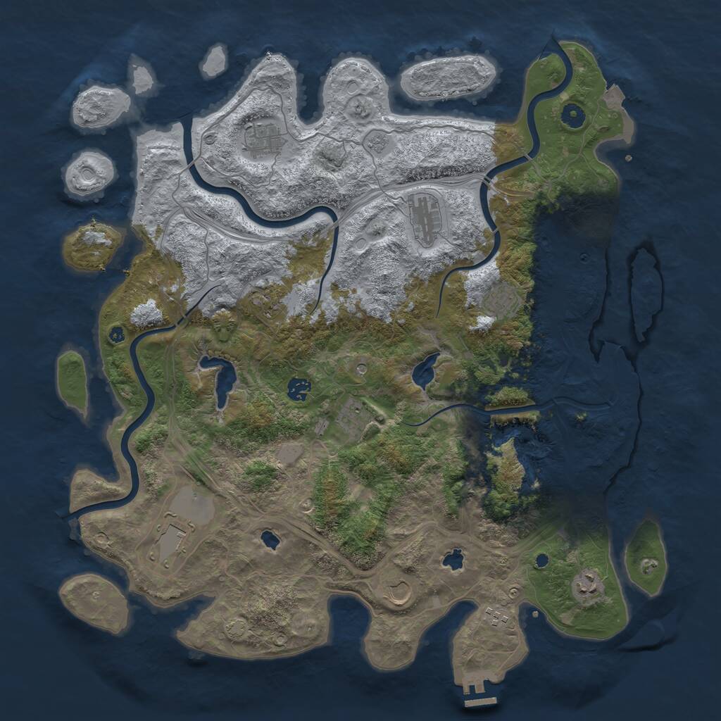 Rust Map: Procedural Map, Size: 4550, Seed: 48581562, 15 Monuments