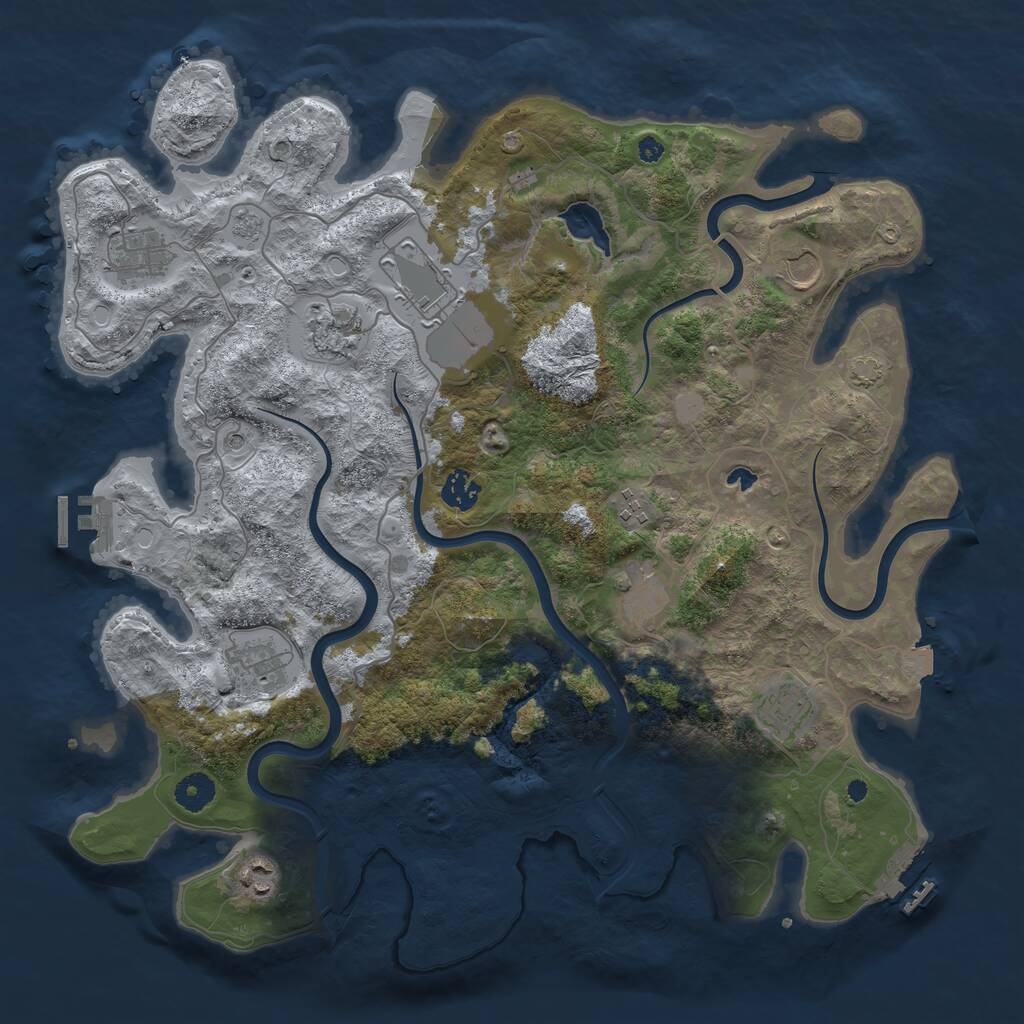 Rust Map: Procedural Map, Size: 4000, Seed: 1453702773, 16 Monuments