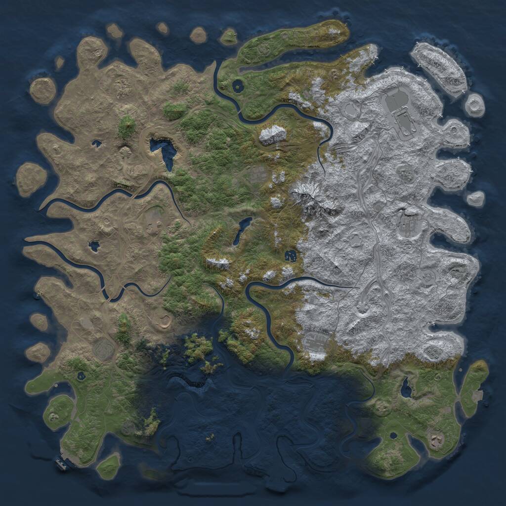 Rust Map: Procedural Map, Size: 6000, Seed: 1193772092, 17 Monuments