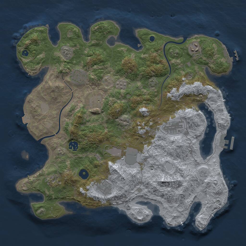 Rust Map: Procedural Map, Size: 3800, Seed: 454, 15 Monuments