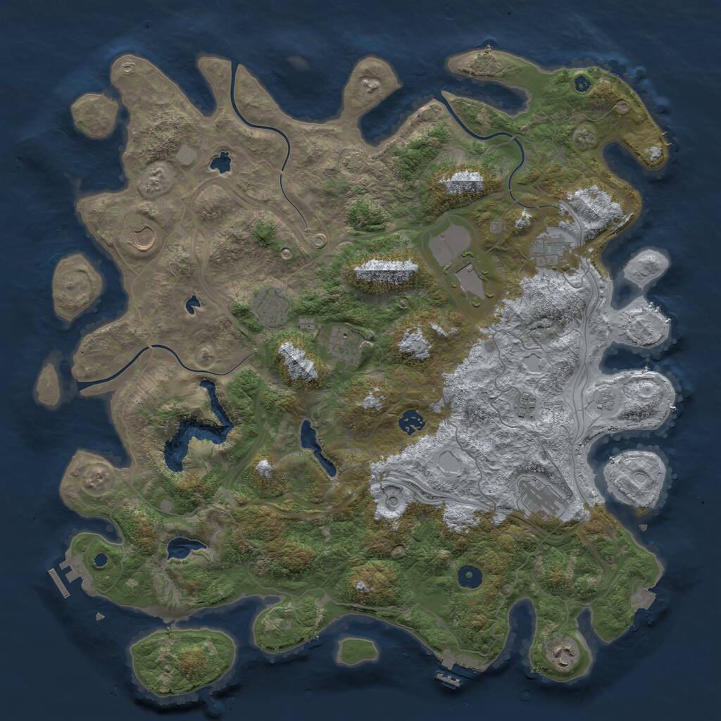 Rust Map: Procedural Map, Size: 4500, Seed: 7970, 15 Monuments