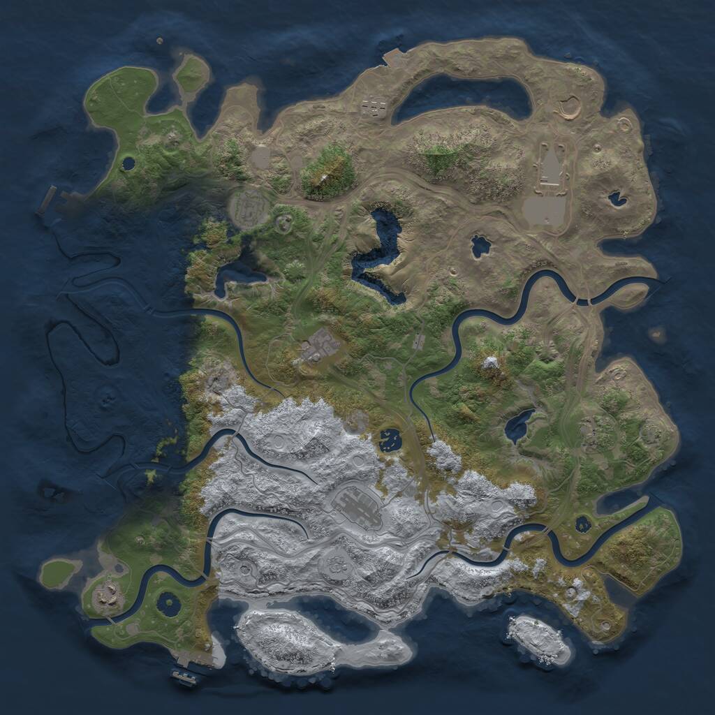 Rust Map: Procedural Map, Size: 4500, Seed: 877414633, 15 Monuments