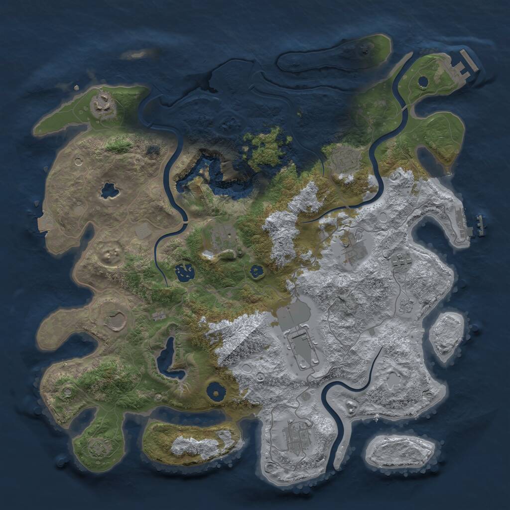 Rust Map: Procedural Map, Size: 4000, Seed: 1941495, 15 Monuments