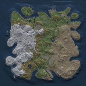 Thumbnail Rust Map: Procedural Map, Size: 3500, Seed: 98274857, 13 Monuments