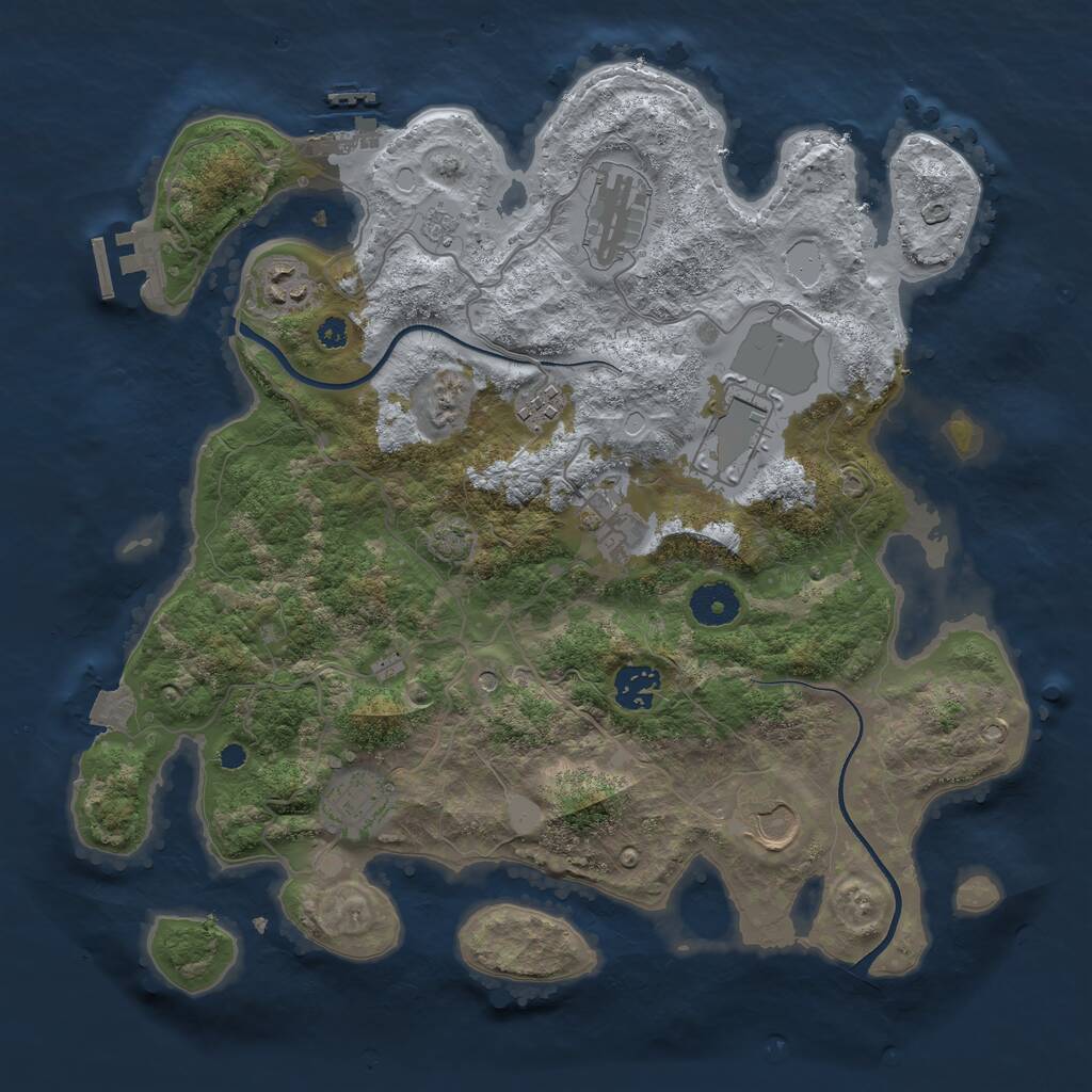 Rust Map: Procedural Map, Size: 3550, Seed: 4880640, 14 Monuments