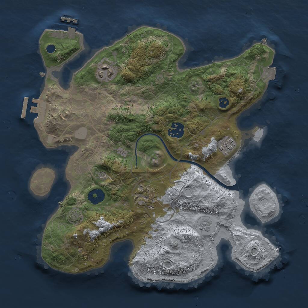 Rust Map: Procedural Map, Size: 2900, Seed: 1321290967, 10 Monuments