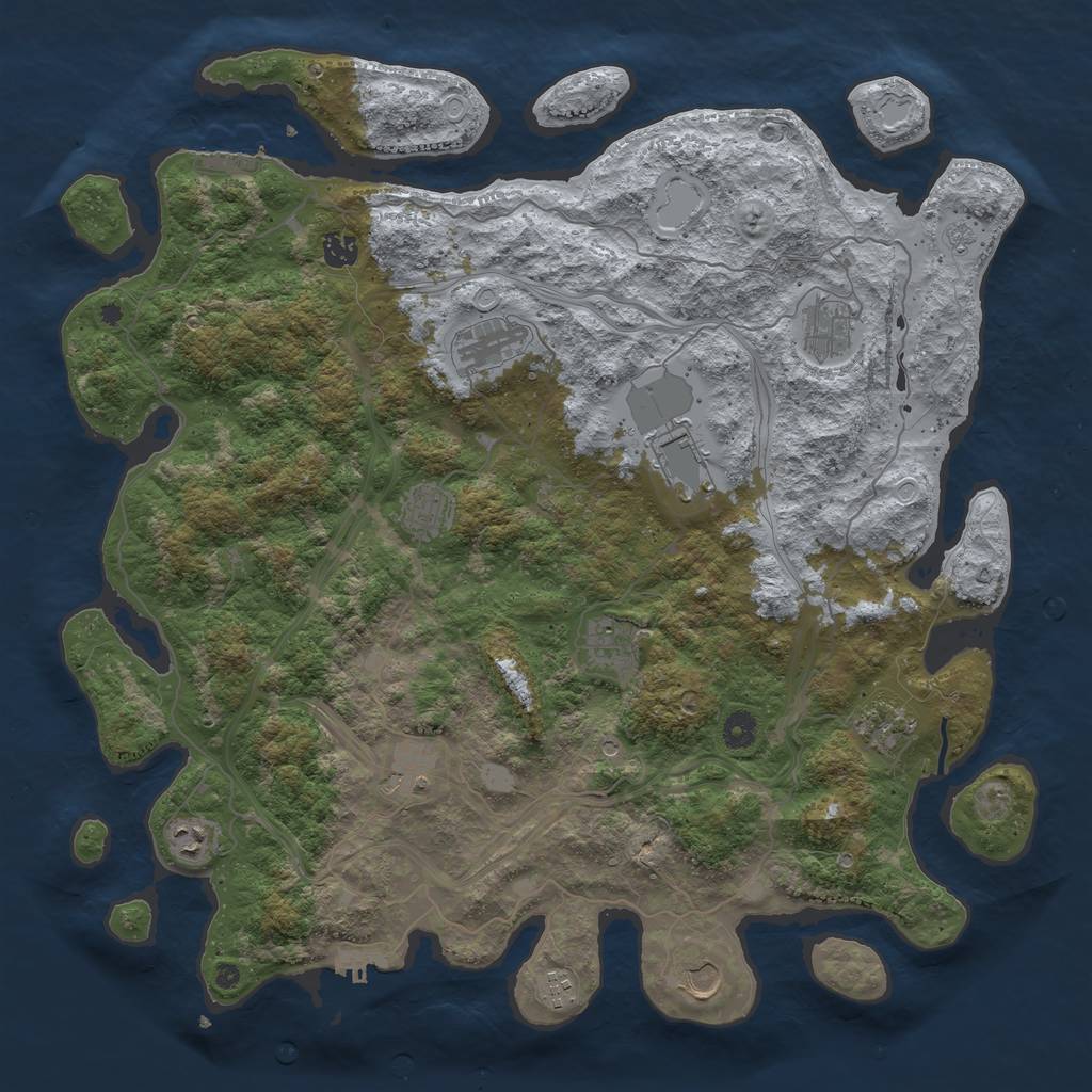 Rust Map: Procedural Map, Size: 4500, Seed: 1779888415, 20 Monuments