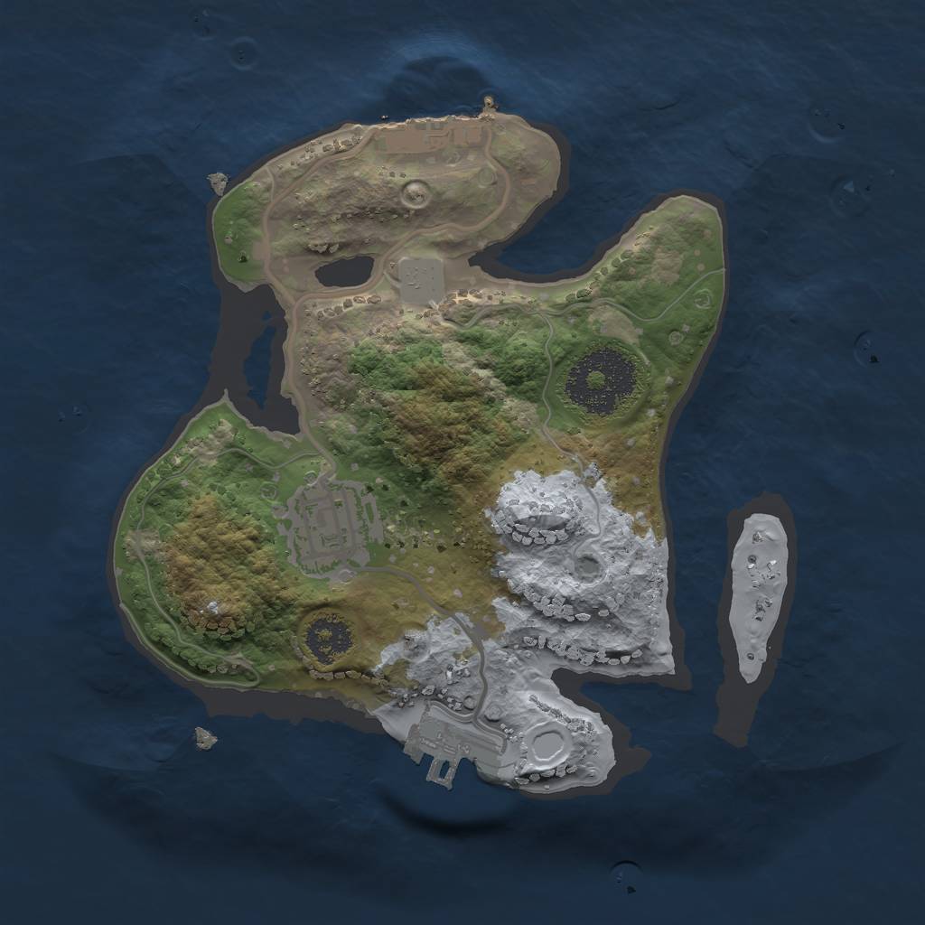 Rust Map: Procedural Map, Size: 2100, Seed: 138466, 8 Monuments