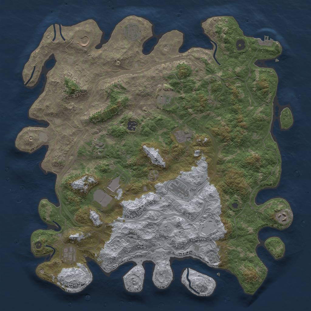 Rust Map: Procedural Map, Size: 4500, Seed: 58305328, 19 Monuments