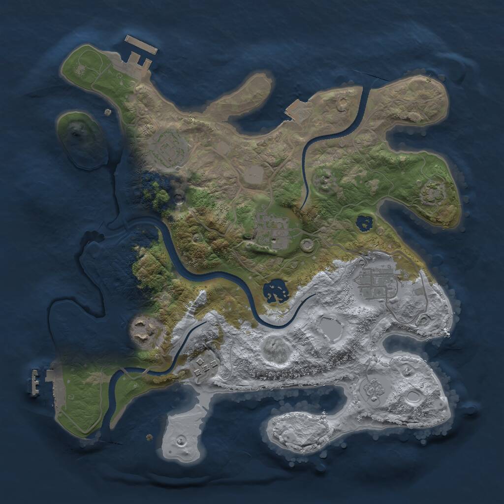 Rust Map: Procedural Map, Size: 3000, Seed: 1764781814, 12 Monuments